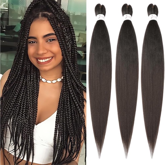 Other - 32 Inch Brown Braiding Extensions Yaki Braids Hair Hot Water Setting Synthetic
